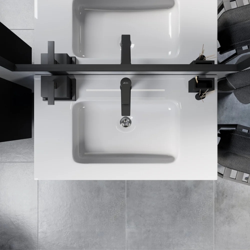 Vannitoakapp koos valamuga MOLDE 80 cm, must