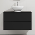 Vannitoakapp koos valamuga TRONDHEIM/DRAMMEN 90x57x46 cm must/valge