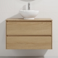 Vannitoakapp koos valamuga TRONDHEIM/DRAMMEN 90x57x46 cm tamm/valge