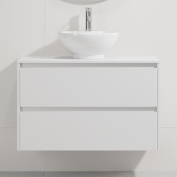 Vannitoakapp koos valamuga TRONDHEIM/DRAMMEN 90x57x46 cm, valge