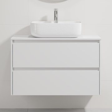 Vannitoakapp koos valamuga TRONDHEIM/KRISTIANSAND 90x57x46 cm, valge