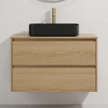 Vannitoakapp koos valamuga TRONDHEIM/LJORDAL 90x57x46 cm tamm/must