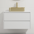 Vannitoakapp koos valamuga TRONDHEIM/LJORDAL 90x57x46 cm valge/messing