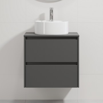 Vannitoakapp koos valamuga TRONDHEIM/VIKEDAL 60x57x46 cm antratsiit/valge