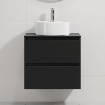 Vannitoakapp koos valamuga TRONDHEIM/VIKEDAL 60x57x46 cm must/valge