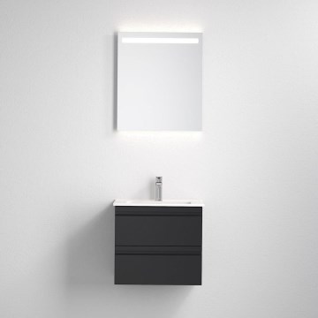 Vannitoakapp koos valamuga VIGO + LED-seinapeegel tagantvalgustusega LED/10W/230V IP44 must