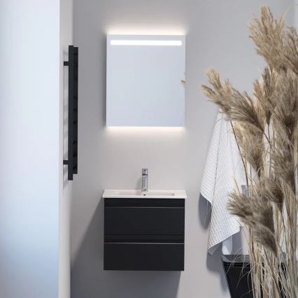 Vannitoakapp koos valamuga VIGO + LED-seinapeegel tagantvalgustusega LED/10W/230V IP44 must