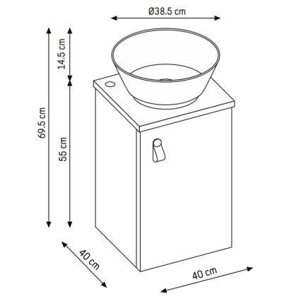 Vannitoakapp TAARNHOLM valamuga, hall