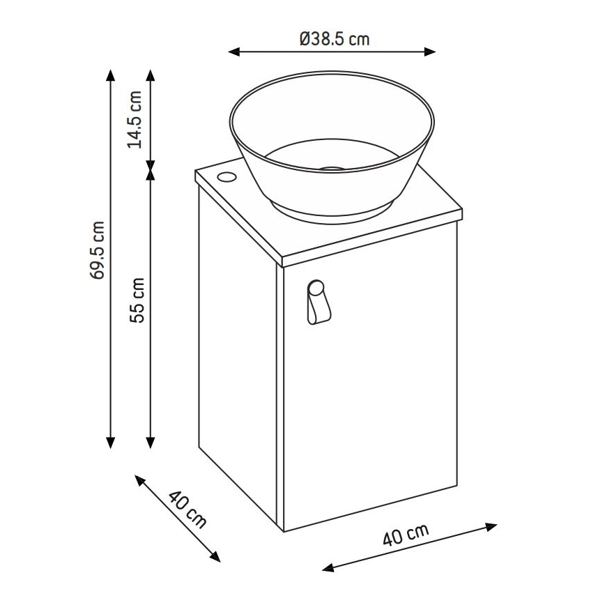 Vannitoakapp TAARNHOLM valamuga, hall
