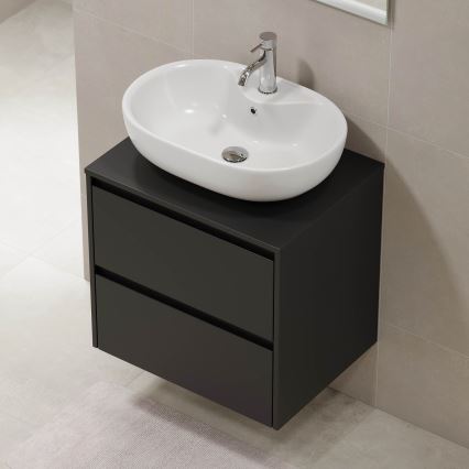 Vannitoakapp TRONDHEIM valamu jaoks 60x57x46 cm must