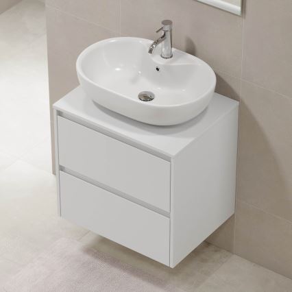 Vannitoakapp TRONDHEIM valamu jaoks 60x57x46 cm valge
