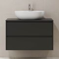 Vannitoakapp TRONDHEIM valamu jaoks 90x57x46 cm must