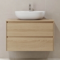 Vannitoakapp TRONDHEIM valamu jaoks 90x57x46 cm tamm