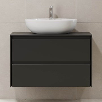 Vannitoakapp TRONDHEIM valamule 90x57x46 cm must