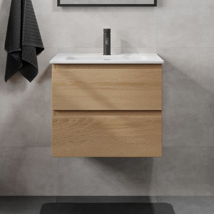 Vannitoakapp valamuga CONOR 61 cm tamm/valge