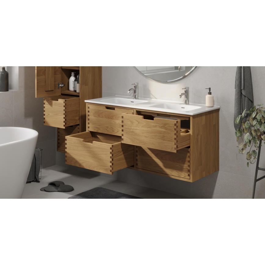 Vannitoakapp valamuga GRIBSKOV 120 cm beež/tamm/valge