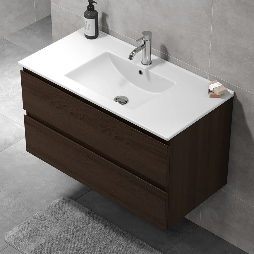 Vannitoakapp valamuga KENWOOD 91x50x47 cm, pähkel
