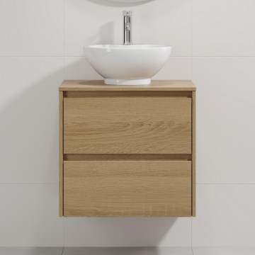 Vannitoakapp valamuga TRONDHEIM/DRAMMEN 60x57x46 cm tamm/valge