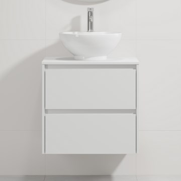 Vannitoakapp valamuga TRONDHEIM/DRAMMEN 60x57x46 cm valge