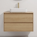 Vannitoakapp valamuga TRONDHEIM/LJORDAL 90x57x46 cm tamm/valge