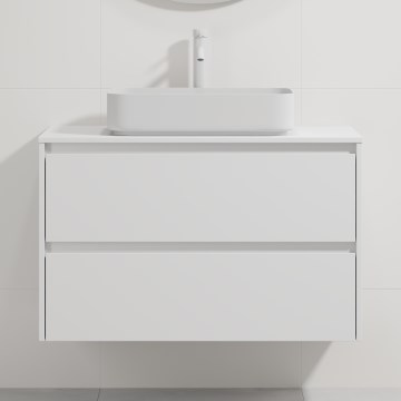 Vannitoakapp valamuga TRONDHEIM/LJORDAL 90x57x46 cm valge