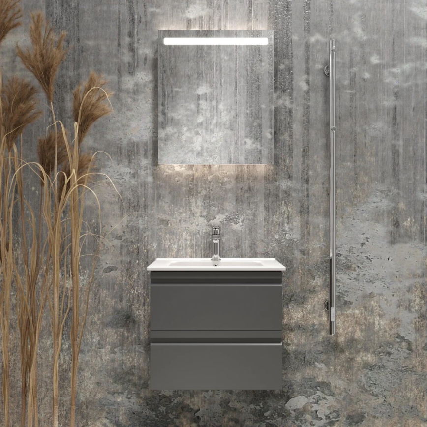 VIGO vannitoakapp valamuga + LED-seinapeegel taustvalgusega LED/10W/230V IP44 hall