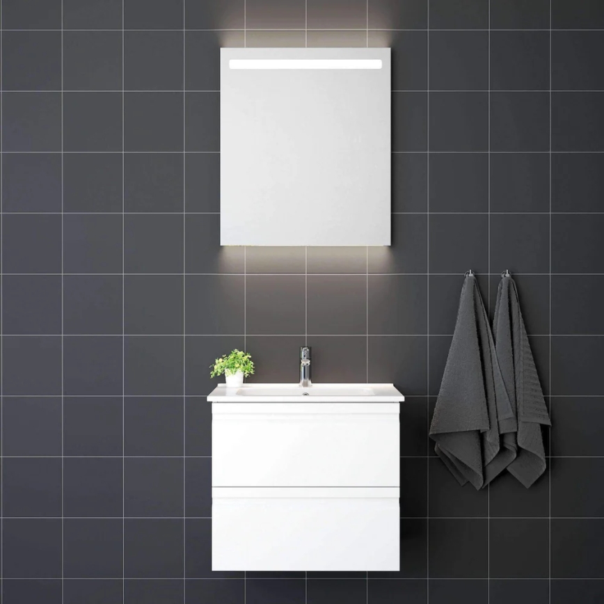Vannitoakapp koos valamuga VIGO + seinapeegel LED-tagantvalgustusega LED/10W/230V IP44 valge