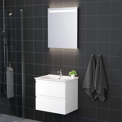 Vannitoakapp koos valamuga VIGO + seinapeegel LED-tagantvalgustusega LED/10W/230V IP44 valge