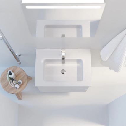 Vannitoakapp koos valamuga VIGO + seinapeegel LED-tagantvalgustusega LED/10W/230V IP44 valge