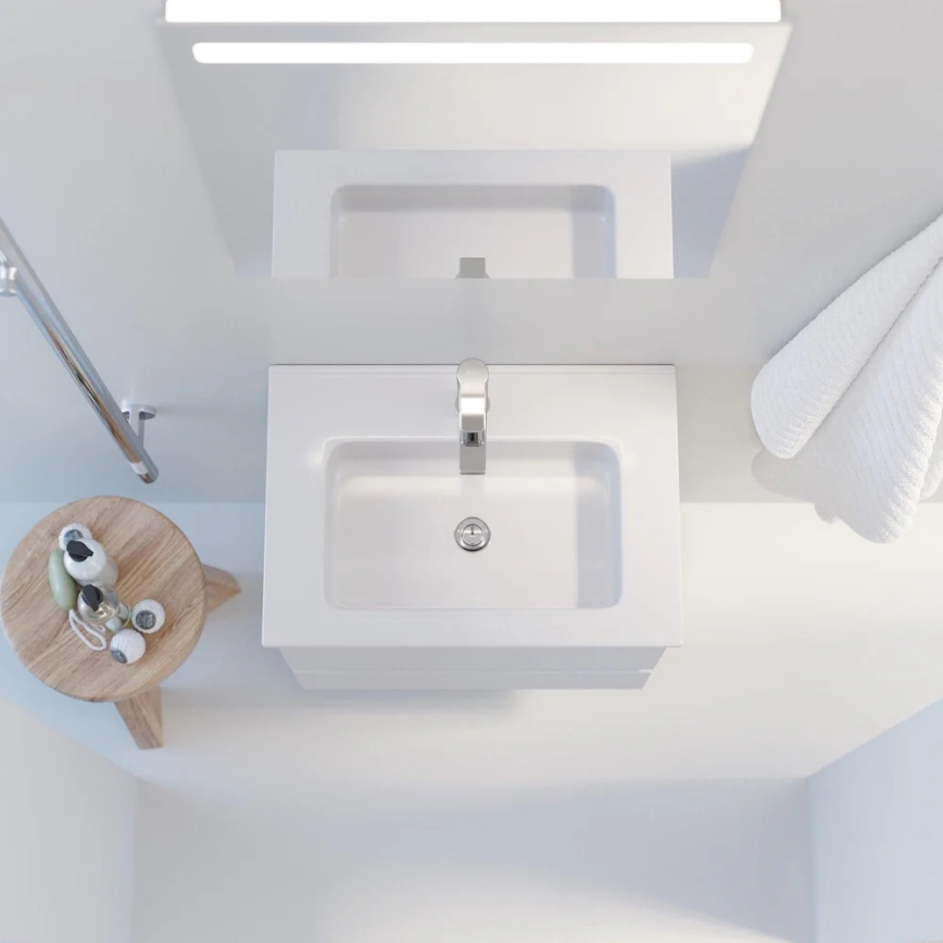 Vannitoakapp koos valamuga VIGO + seinapeegel LED-tagantvalgustusega LED/10W/230V IP44 valge