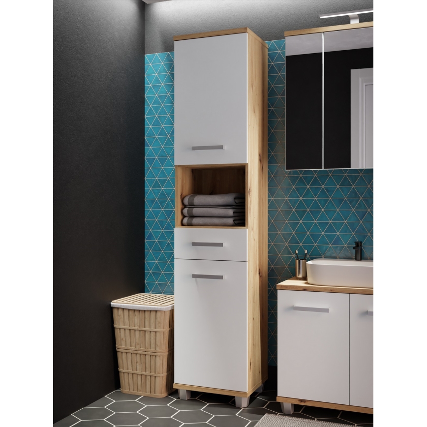 Vannitoakapp VENOM valge/artisan tamm