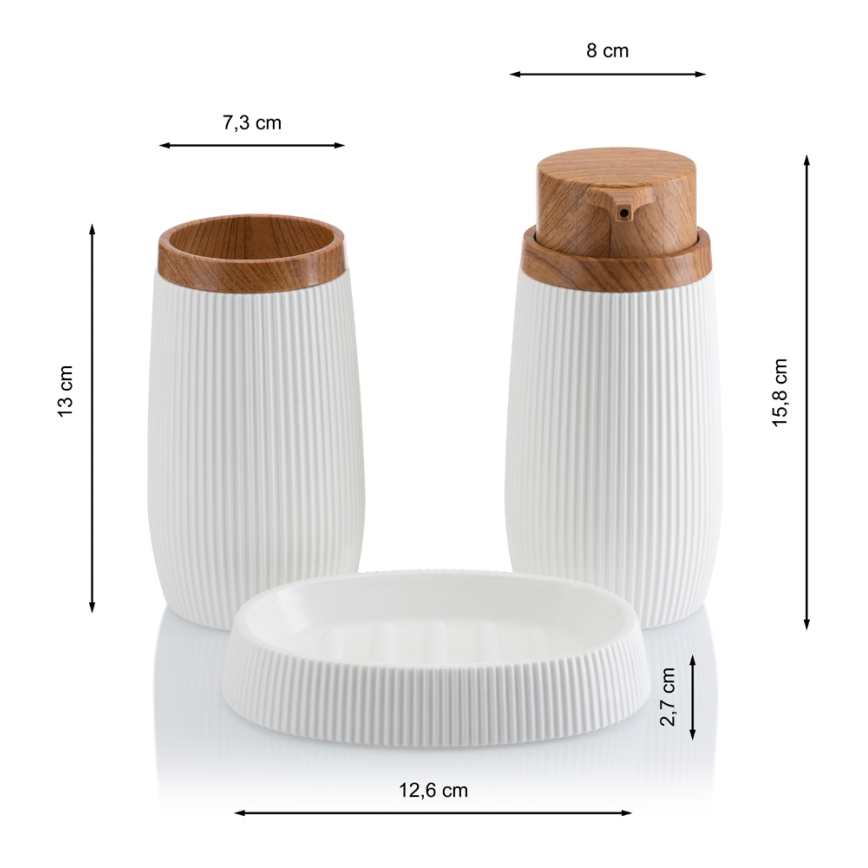 Vannitoakomplekt ALISON 5 tk valge/pruun