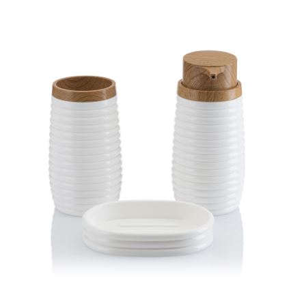 Vannitoakomplekt CAROL 5 tk valge/pruun