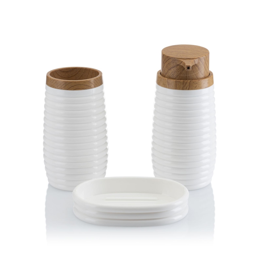 Vannitoakomplekt CAROL 5 tk valge/pruun