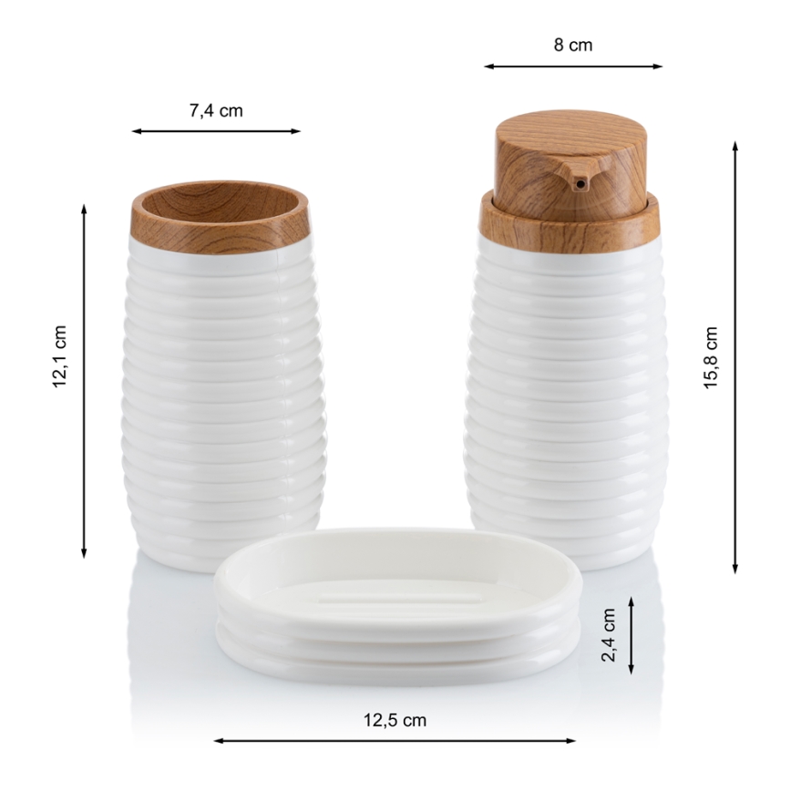 Vannitoakomplekt CAROL 5 tk valge/pruun