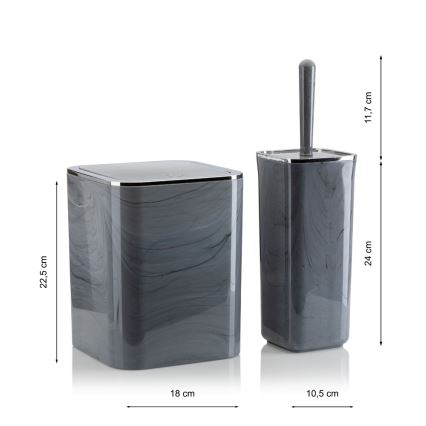 Vannitoakomplekt GRIS 5 tk hall/läikiv kroom