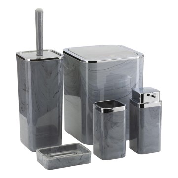 Vannitoakomplekt GRIS 5 tk hall/läikiv kroom