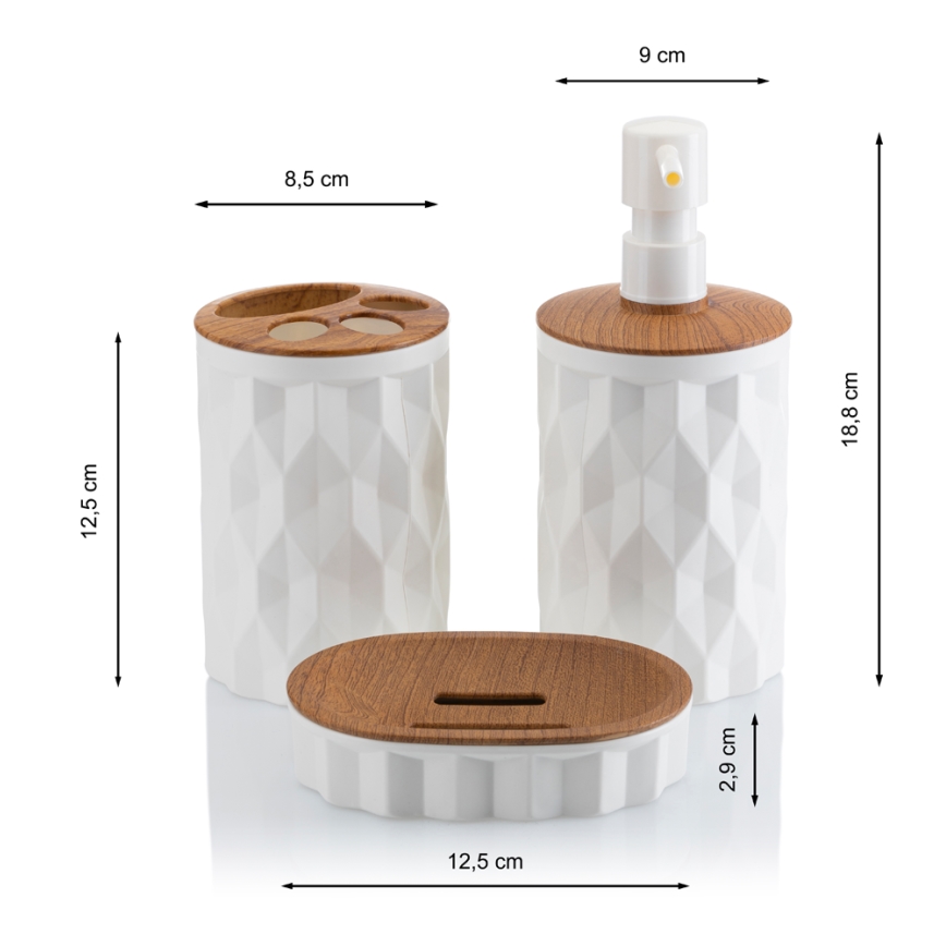 Vannitoakomplekt REINA 5 tk valge/pruun