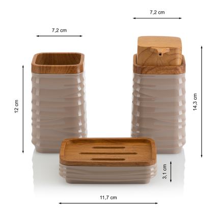 Vannitoakomplekt WAVE 5 tk beež/pruun