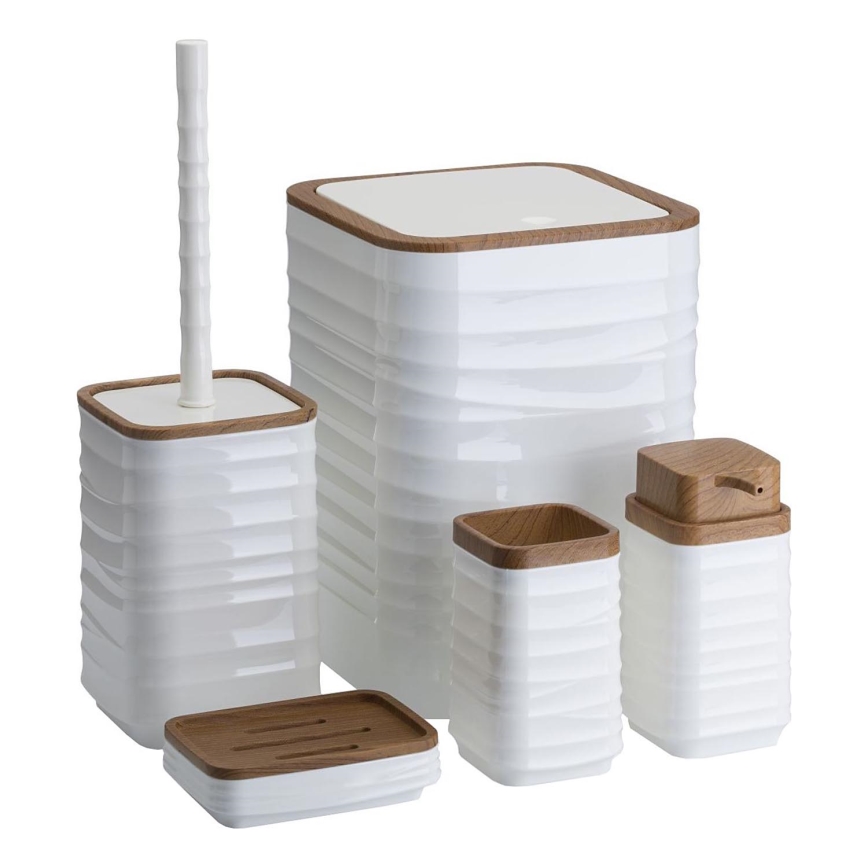 Vannitoakomplekt WAVE 5 tk valge/pruun