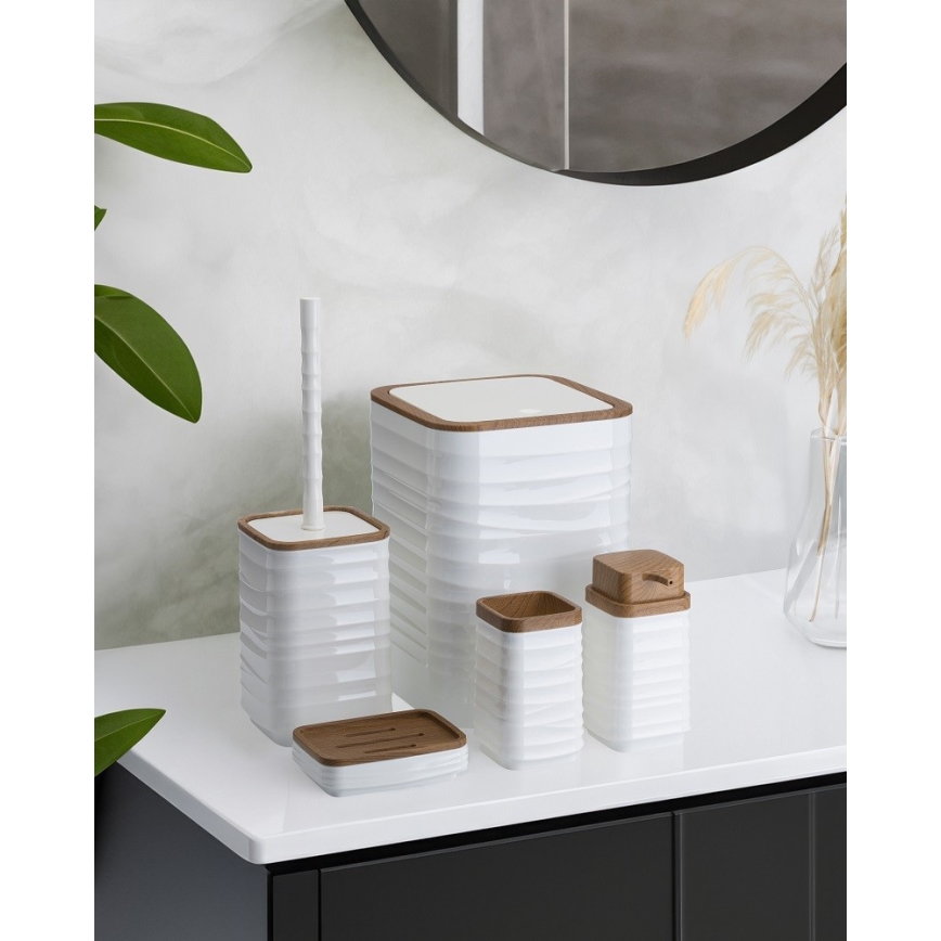 Vannitoakomplekt WAVE 5 tk valge/pruun