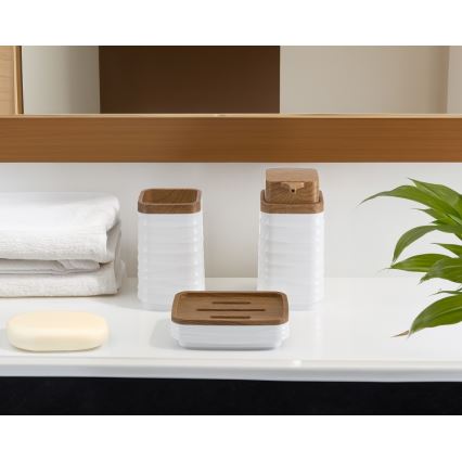 Vannitoakomplekt WAVE 5 tk valge/pruun