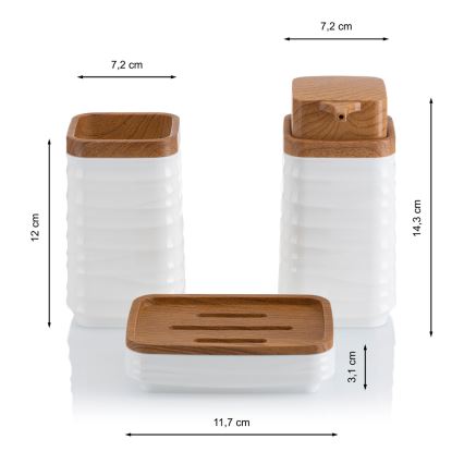 Vannitoakomplekt WAVE 5 tk valge/pruun