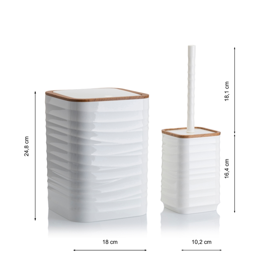 Vannitoakomplekt WAVE 5 tk valge/pruun