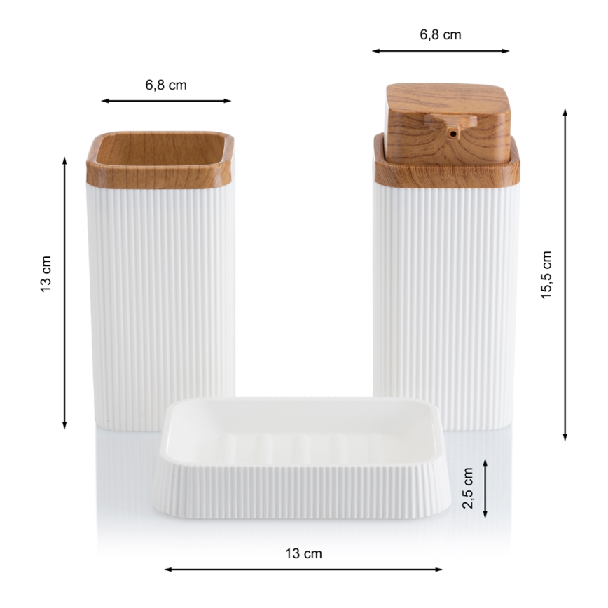 Vannitoakomplekt ZOYA 5 tk valge/pruun