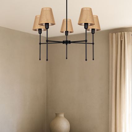 Vardaga lühter MADELA 5xE14/40W/230V juut/must