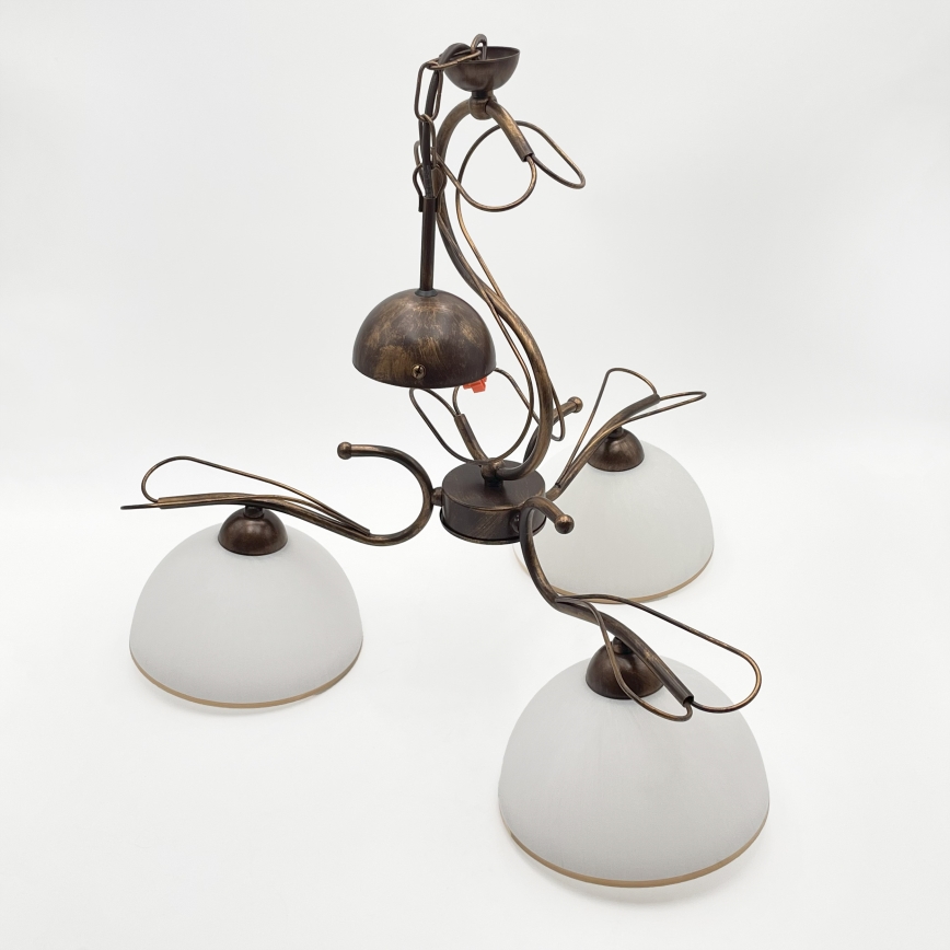 Varrega lühter COBRA 3xE27/60W/230V pronks/patina