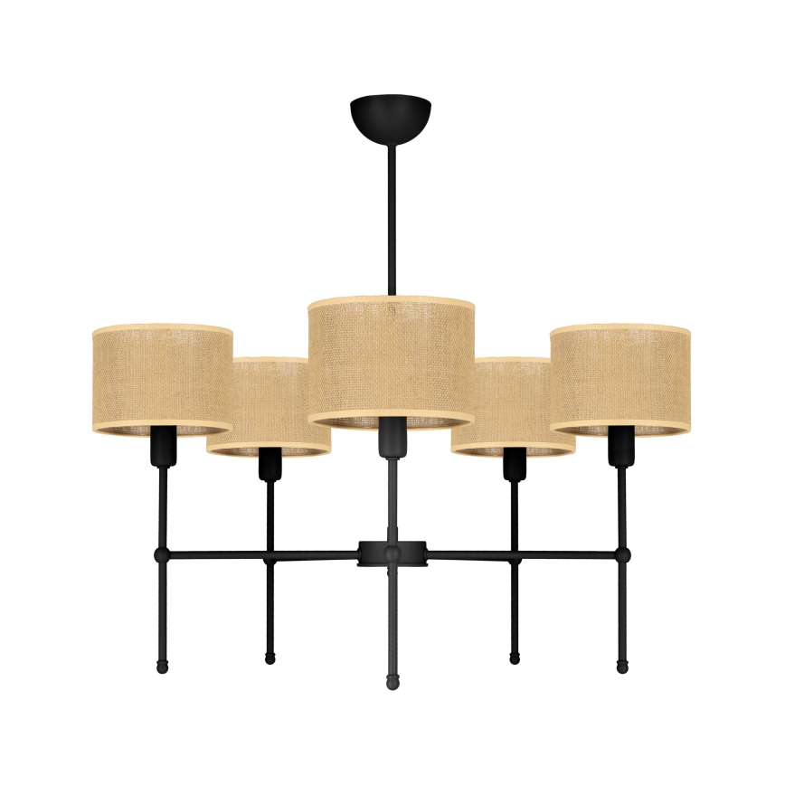 Varrega lühter MADELA 5xE14/40W/230V juut/must