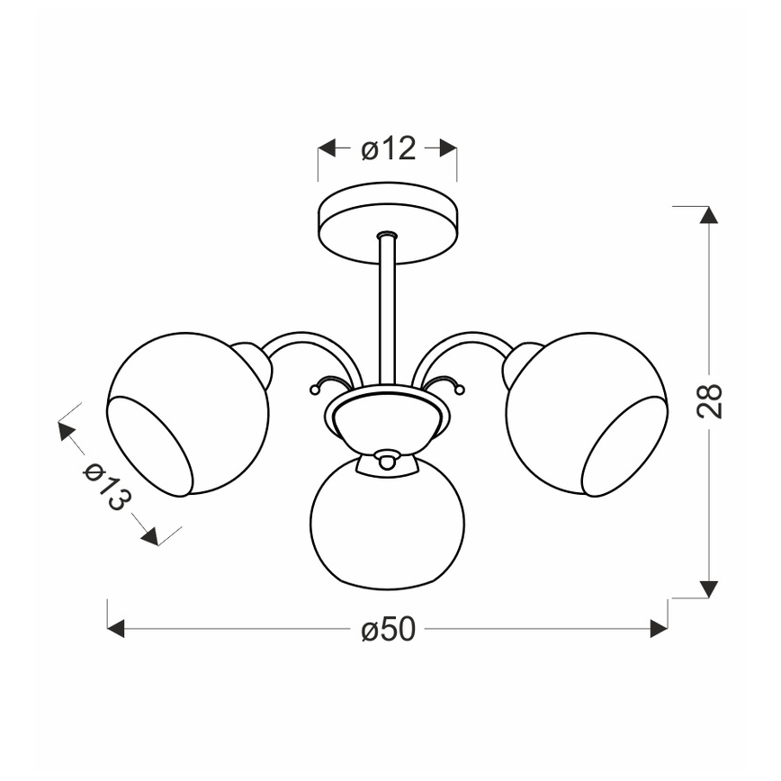 Varrega lühter NESTOR 3xE27/40W/230V messing