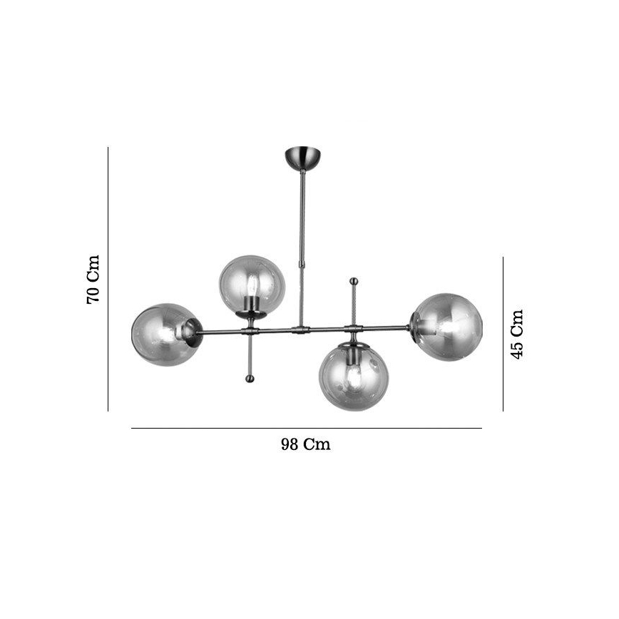 Varrega lühter POLINO 4xE27/40W/230V pronksviimistlusega